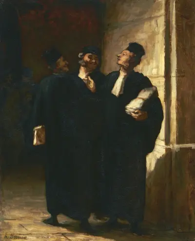 Tre advokater av Honoré Daumier