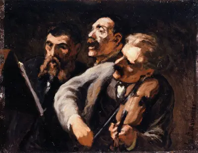 Tre amatörer av Honoré Daumier