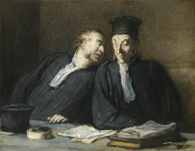 Two Lawyers Conversing von Honoré Daumier