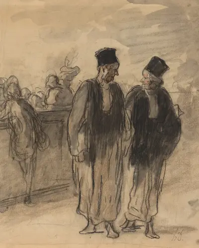 Två advokater av Honoré Daumier