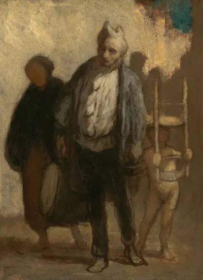 Kringvandrande saltimbanquer av Honoré Daumier