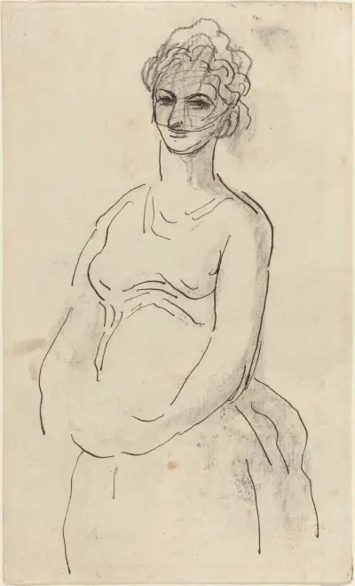 Kvinna med slöja av Honoré Daumier