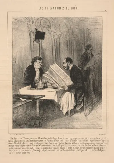 Yesterday, in the Rue St. Honore, a respectable old man . . . av Honoré Daumier