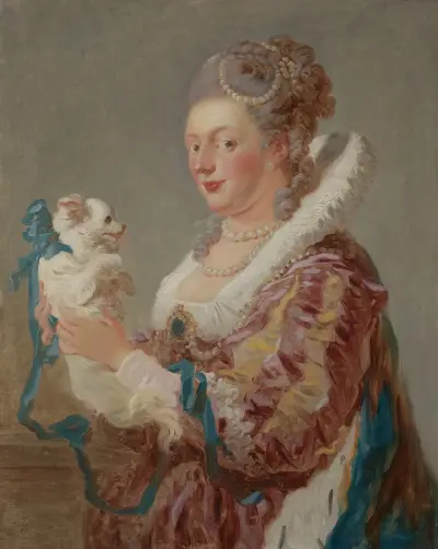 A Woman with a Dog av Jean-Honoré Fragonard