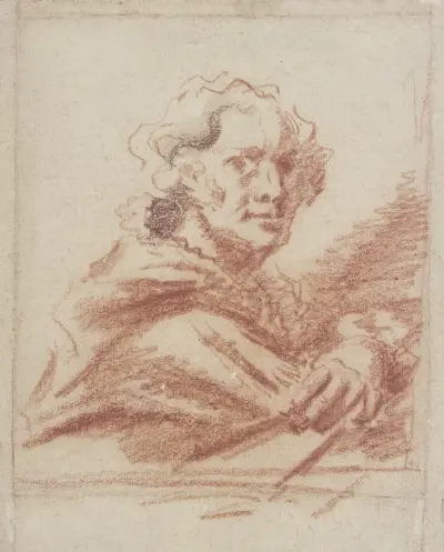 Brustbild eines Mannes im Dreiviertelprofil nach rechts av Jean-Honoré Fragonard
