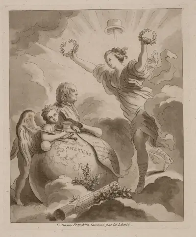 Doctor Franklin, crowned by Liberty av Jean-Honoré Fragonard
