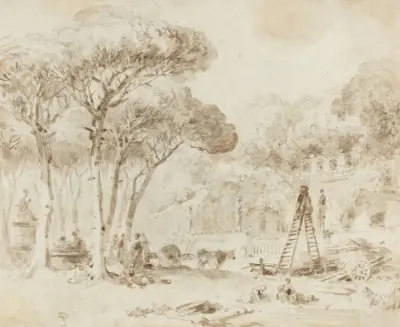 Gardens of an Italian Villa (Villa Medici) av Jean-Honoré Fragonard