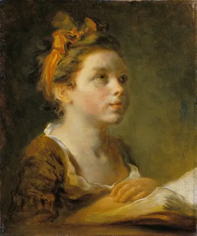 Girl reading a book av Jean-Honoré Fragonard