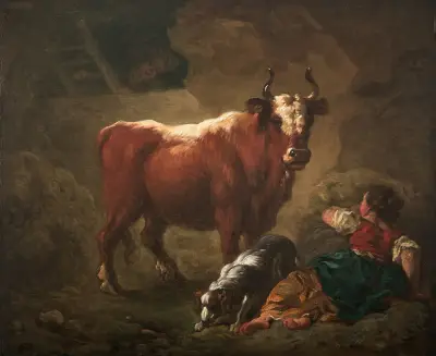 Intérieur d’étable av Jean-Honoré Fragonard
