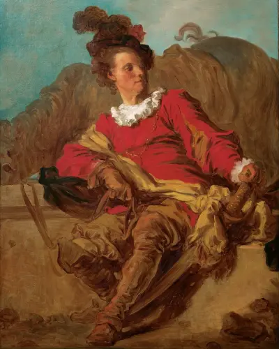 Jean-Claude Richard, Abbot of Saint-Non, Dressed ‘a l’Espagnole’ av Jean-Honoré Fragonard