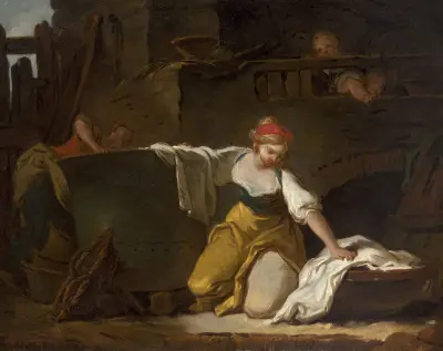 Jeunes lavandières av Jean-Honoré Fragonard