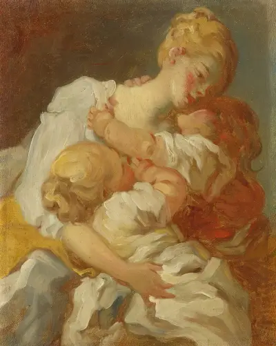 Les Baisers Maternels av Jean-Honoré Fragonard