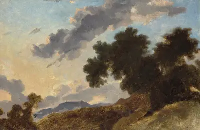 Mountain Landscape at Sunset av Jean-Honoré Fragonard