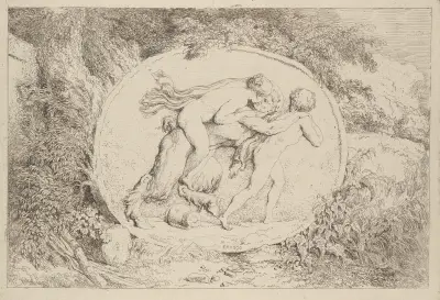 Nymph Astride a Satyr, 1763 – nr 1 av Jean-Honoré Fragonard