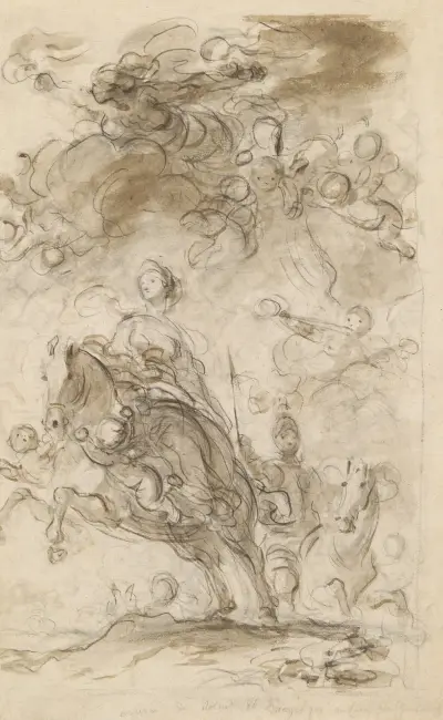 Orlando and Angelica Arrive at Charlemagne’s Camp av Jean-Honoré Fragonard