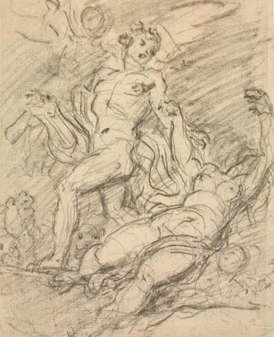 Orpheus and Eurydice (recto) av Jean-Honoré Fragonard