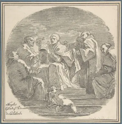 Saint Celestine V Renouncing the Papacy, after Mattia Preti av Jean-Honoré Fragonard