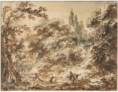 Scene in a Park av Jean-Honoré Fragonard