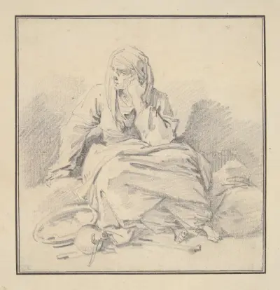 Seated Woman av Jean-Honoré Fragonard