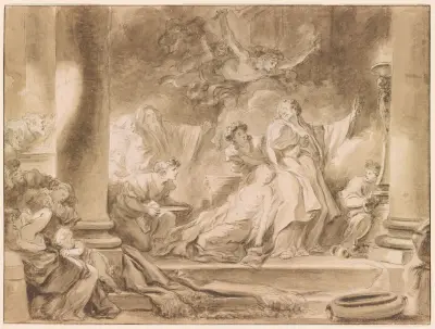 The Sacrifice of Coresus av Jean-Honoré Fragonard