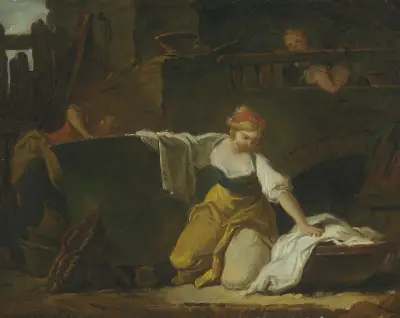 Young Washerwomen av Jean-Honoré Fragonard