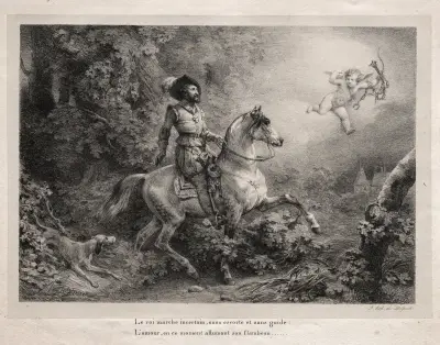 Henry IV Rides to the Château d’Anet av Horace Vernet