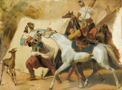 Studie för attacken mot Abd el-Kaders smala av Horace Vernet
