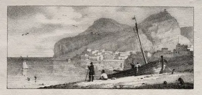 Utsikt över en hamn av Horace Vernet
