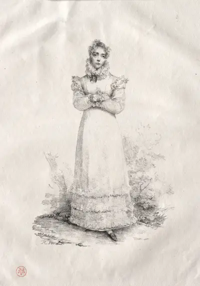 Young Woman Standing av Horace Vernet