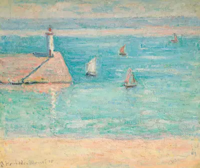 Bateaux au Port de Diélette, Normandie av Blanche Hoschedé-Monet