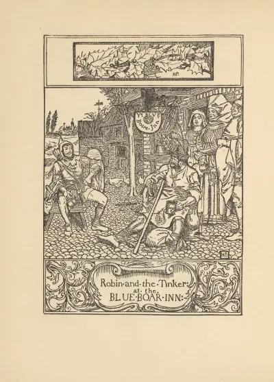 Robin and the Tinker at the Blue Boar Inn av Howard Pyle