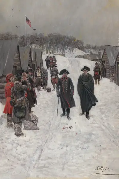 Washington and Von Steuben at Valley Forge av Howard Pyle