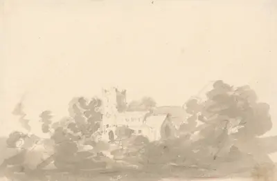 Kyrka bland träd av George Howland Beaumont