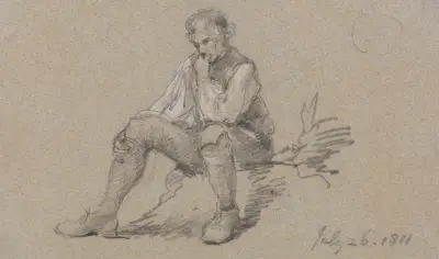 Man Sitting av George Howland Beaumont