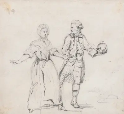 Two Figures with a Skull av George Howland Beaumont
