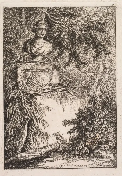Le Buste av Hubert Robert