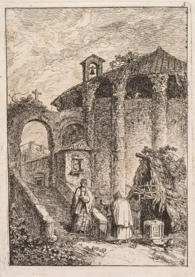 Le Temple Antique, 1763 av Hubert Robert