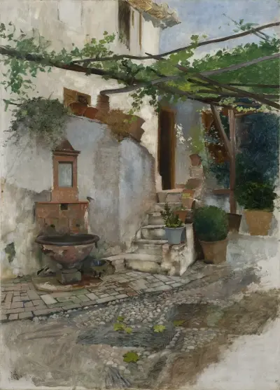 Farm Interior from the South of Spain av Hugo Birger