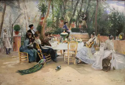 The Scandinavian Artists’ Lunch at Café Ledoyen, Paris; Varnishing Day 1886 av Hugo Birger