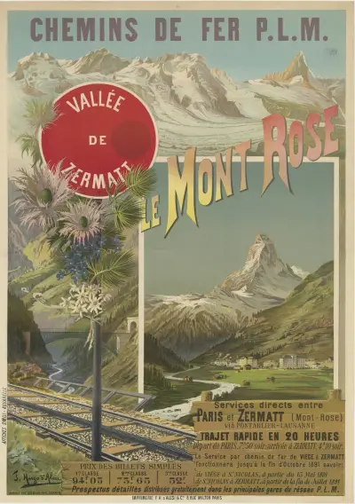 Chemins de fer P. L. M. Le Mont Rose. Vallée de Zermatt av Frederic Hugo d’Alési