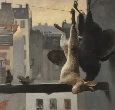 City view with still life av Hugo Salmson