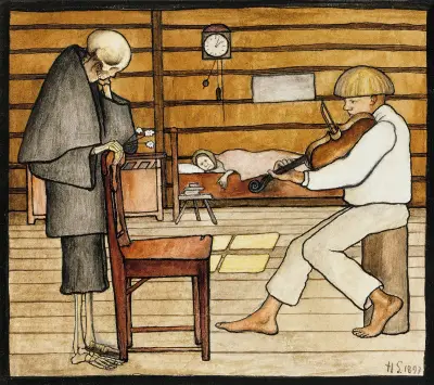 Death Listens av Hugo Simberg