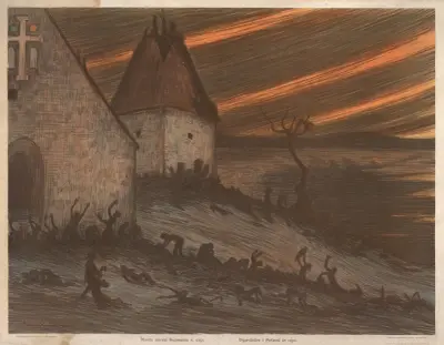 The Black Death in Finland in 1350 av Hugo Simberg