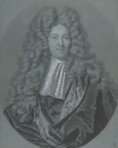 Bust of a Gentleman in an Oval Field av Hyacinthe Rigaud