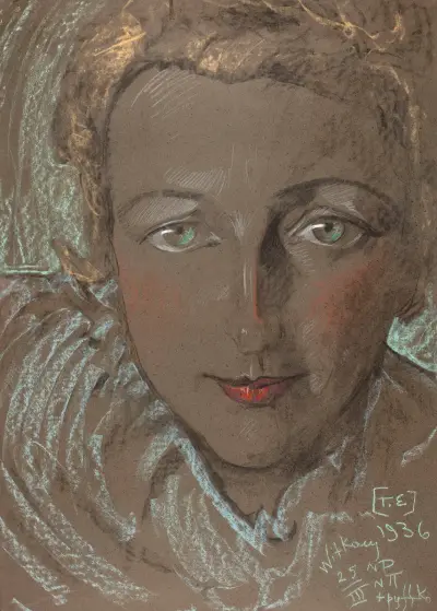 Portret Eugenii Bundykowej, 1936 av Stanisław Ignacy Witkiewicz