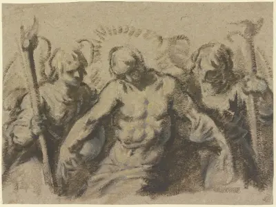 Angel Pietà av Jacopo Palma il Giovane