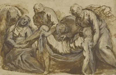 Kristus buren till graven av Jacopo Palma il Giovane
