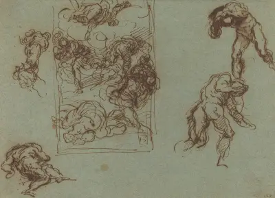 Figurstudier av Jacopo Palma il Giovane