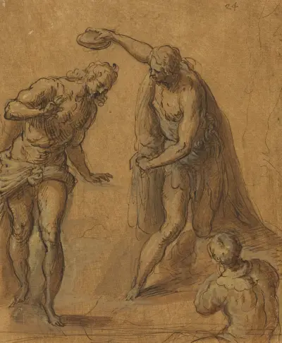 Skiss till Kristi dop II av Jacopo Palma il Giovane