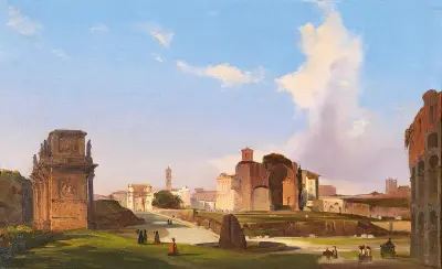 A View Of The Roman Forum With The Arch Of Constantine av Ippolito Caffi